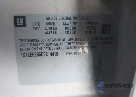 2012 Chevrolet Malibu 1Lz from USA, damaged, VIN 1G1ZE5E06CF214418